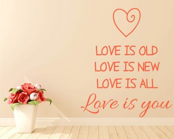 Love is Quotes Wall Decal Love Vinyl Art Stickers